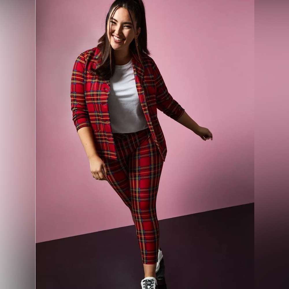 Betsey Johnson/Torrid Plaid Red Jacket & Leggings for Women